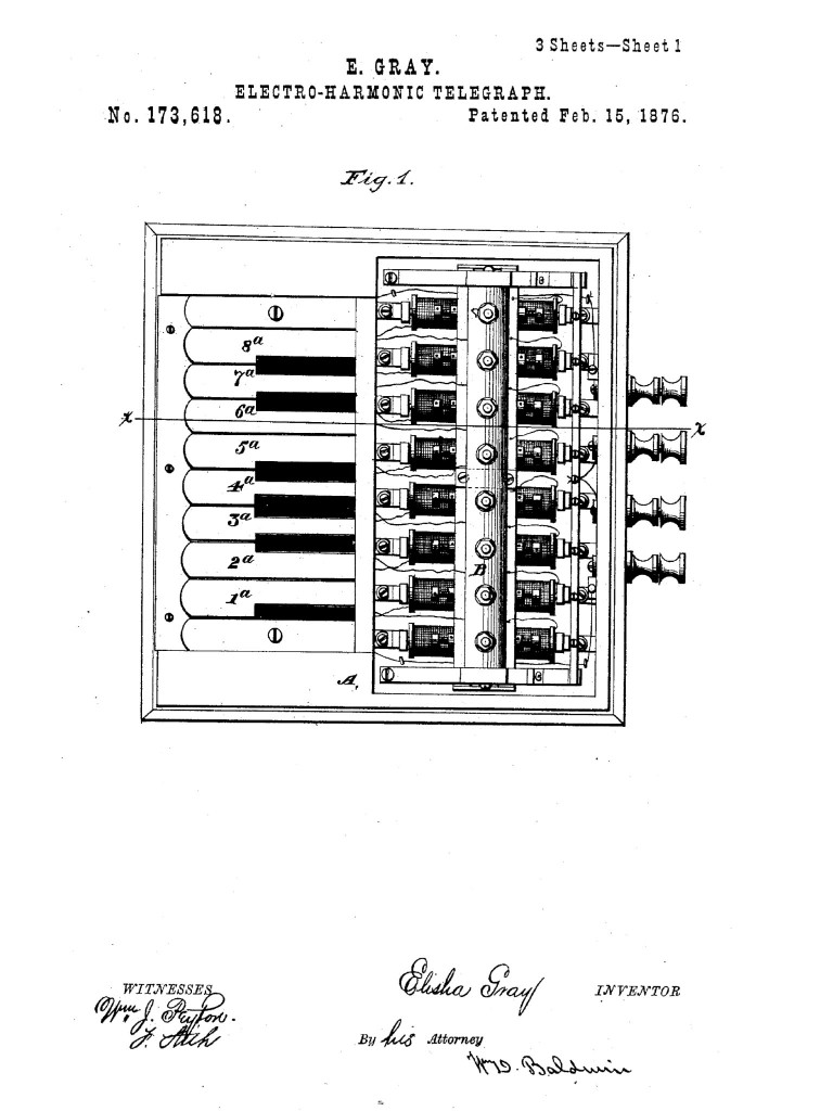 格雷的发明——歌弧琴——的专利